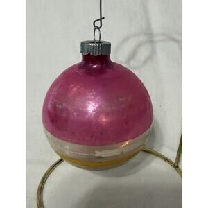 Vintage Shiny Brute Hand Painted Christmas Tree Ornament 2.85”